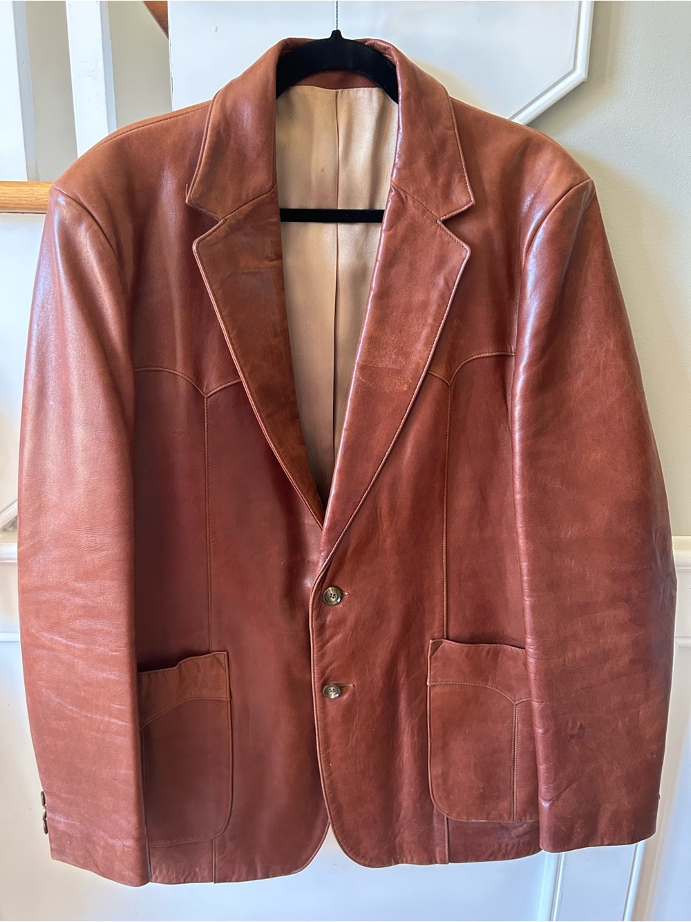 Scully Brown Leather Sport Coat Blazer
